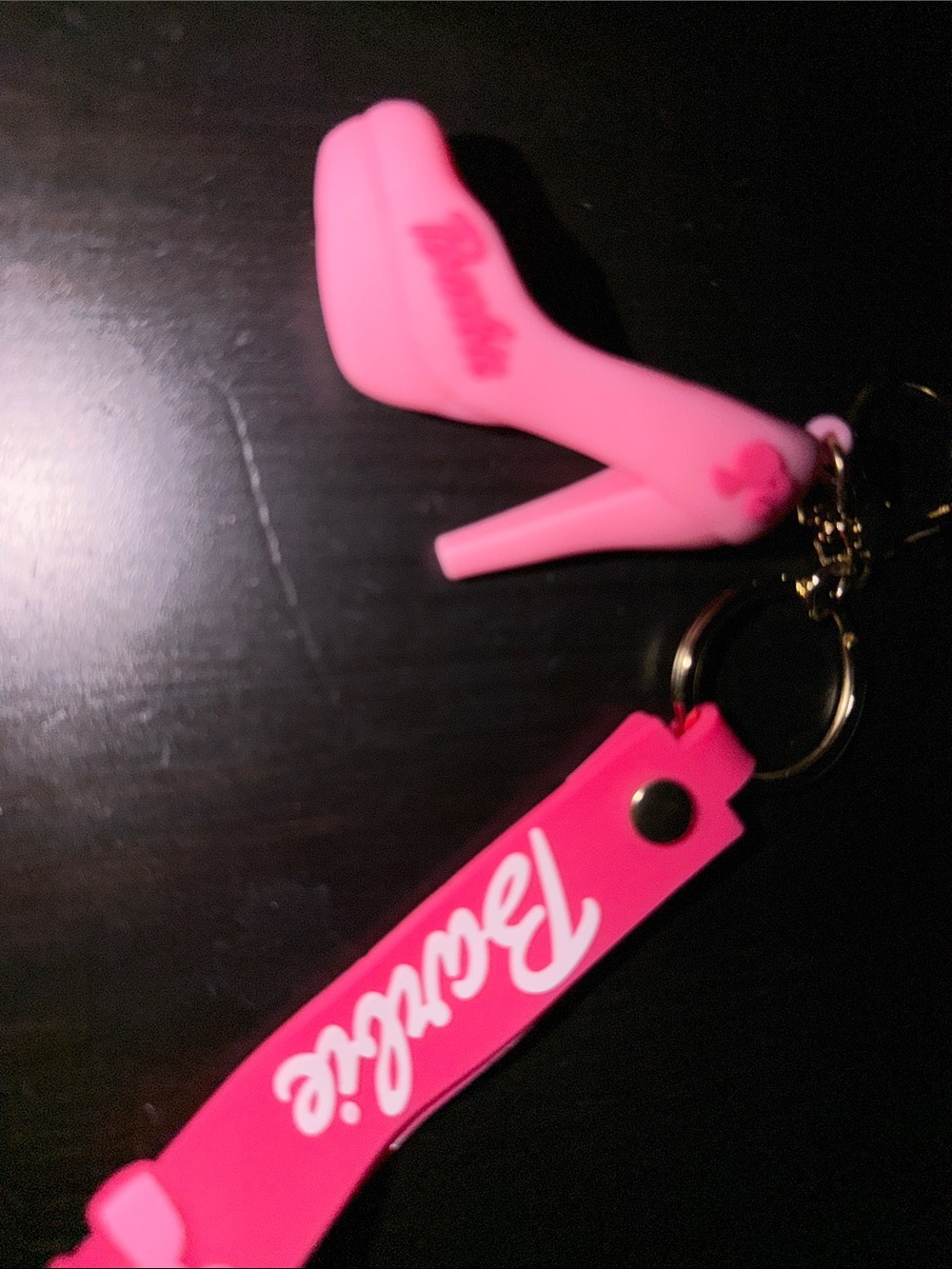 Barbie Bright Pink High Heel Keychain with Logo Strap - Picture 2 of 3